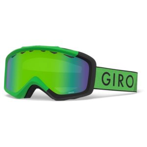 giro brand kids ski goggles in green and black