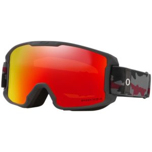 oakley line miner goggles for kids with a fire mirrored lens and black strap